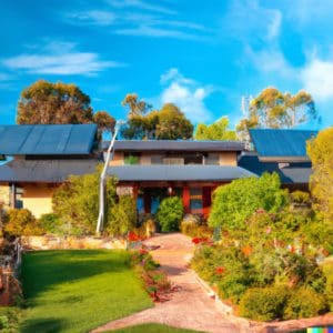 Sketch of an australian home with solar on the roof