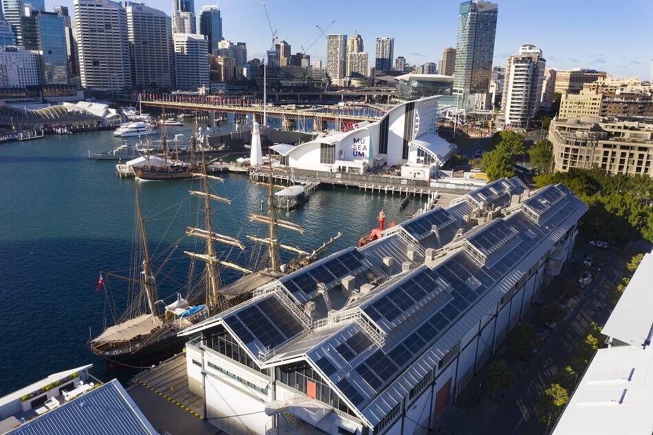 Sydney Maritime Musuem commercial solar panel install eArche 235kW 