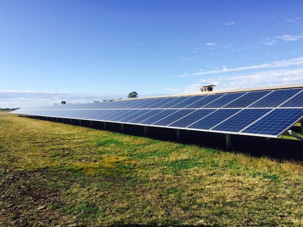 Doug Hall 1MW Solar Farm, solar panels in green field