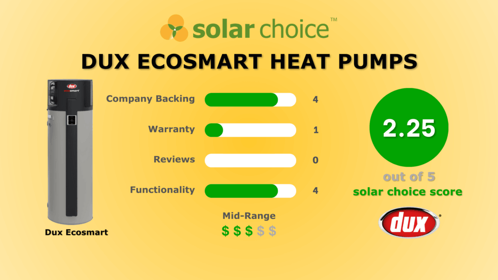 Dux ecosmart HEAT PUMPS