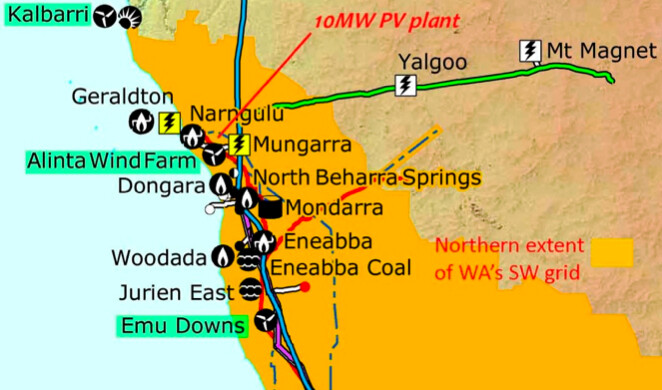 Location of the Greenough River Solar Farm