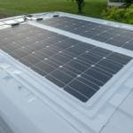 Flexible lightweight solar panels on a van
