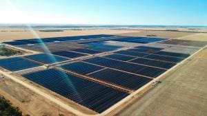 Gannawarra Solar Farm aerial photo showing solar panels and SMA Inverters