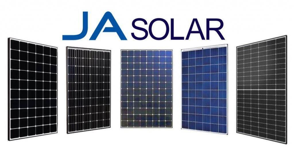 JA Solar Panels banner image showing different modules