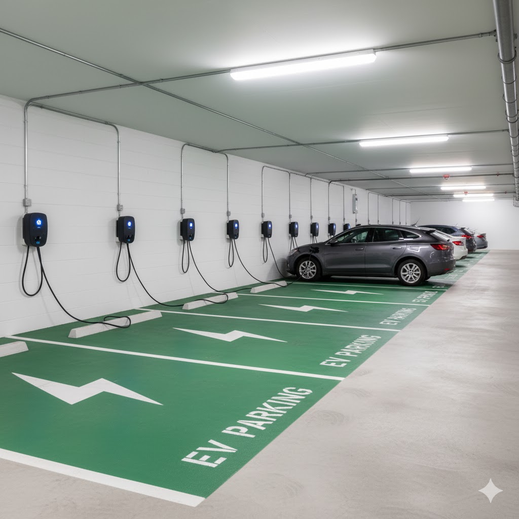 Level 2 EV charger solution for strata apartment building