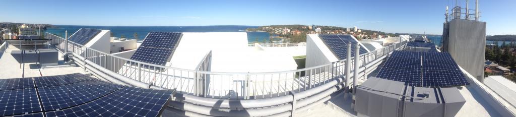 Manly National Building solar panels panorama