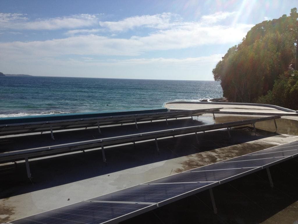 Manly Surf Club solar array ocean