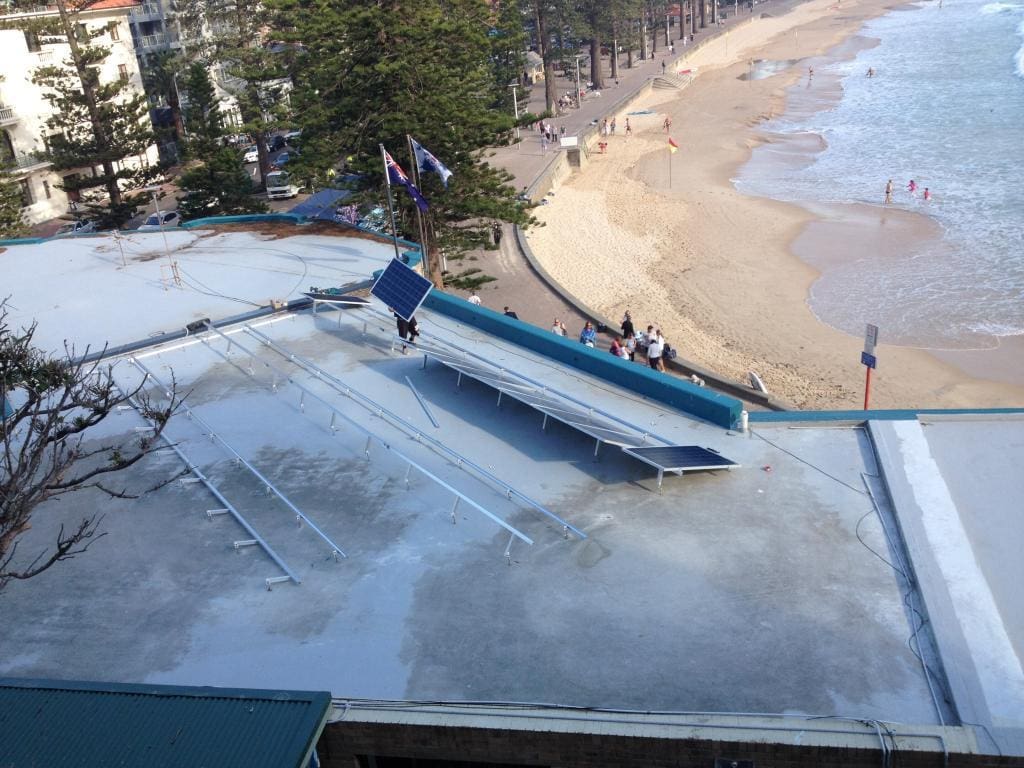 Manly Surf Club solar array under construction