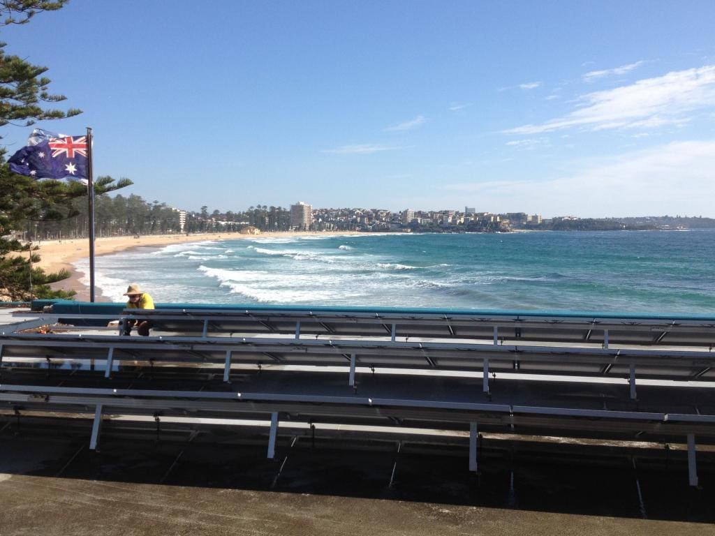 Manly Surf Life Saving Club solar panels flag