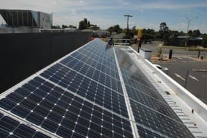 McDonalds Solar Choice Kilsyth terrace McDonalds Kilsyth 8kW east-facing solar panel array