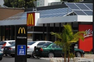 View of McDonalds Kilsyth restaurant from the street