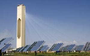 Solar Power Tower: PS10 Planta Solar in Seville, Spain (source: http://www.flickr.com/photos/74424373@N00/1448540190/)