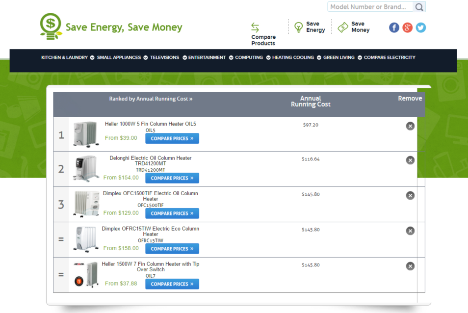 SESM oil heaters comparison