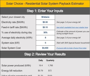 Simple solar payback period free calculator