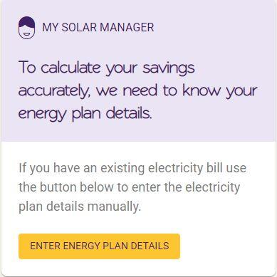 Solar Analytics Plan optimiser - Step 1 enter energy bill information