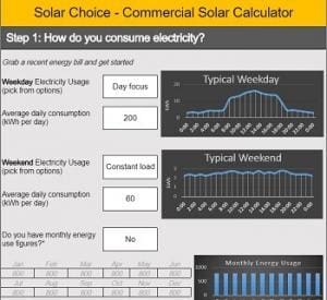 Solar Choice commercial solar free payback calculator