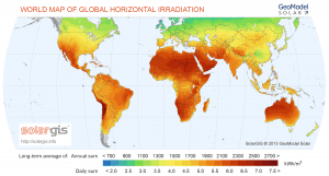 Solar GIS world solar potential map