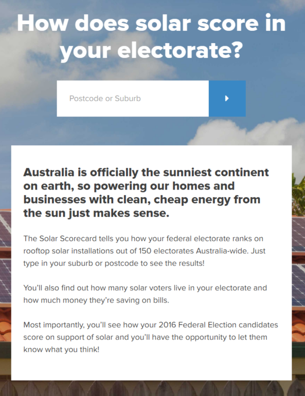 SolarCitizens Solar Scorecard