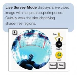 Solmetric Suneye Live survey mode