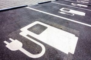 Visitor parking bays in an apartment building