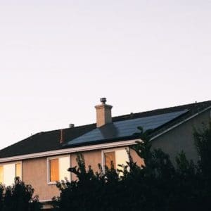 house roof in the evening light