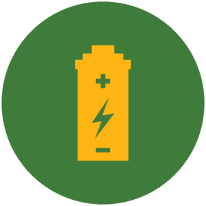 Solar battery image with positive and negative anodes