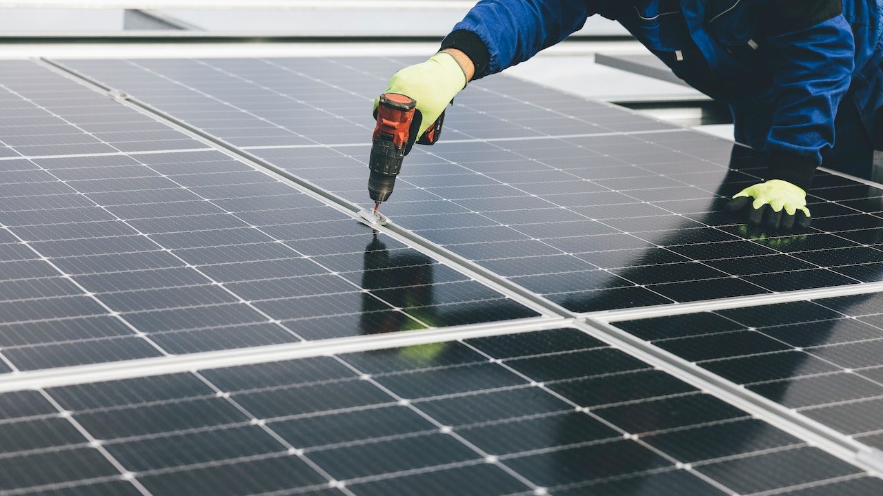 Solar panels being installed