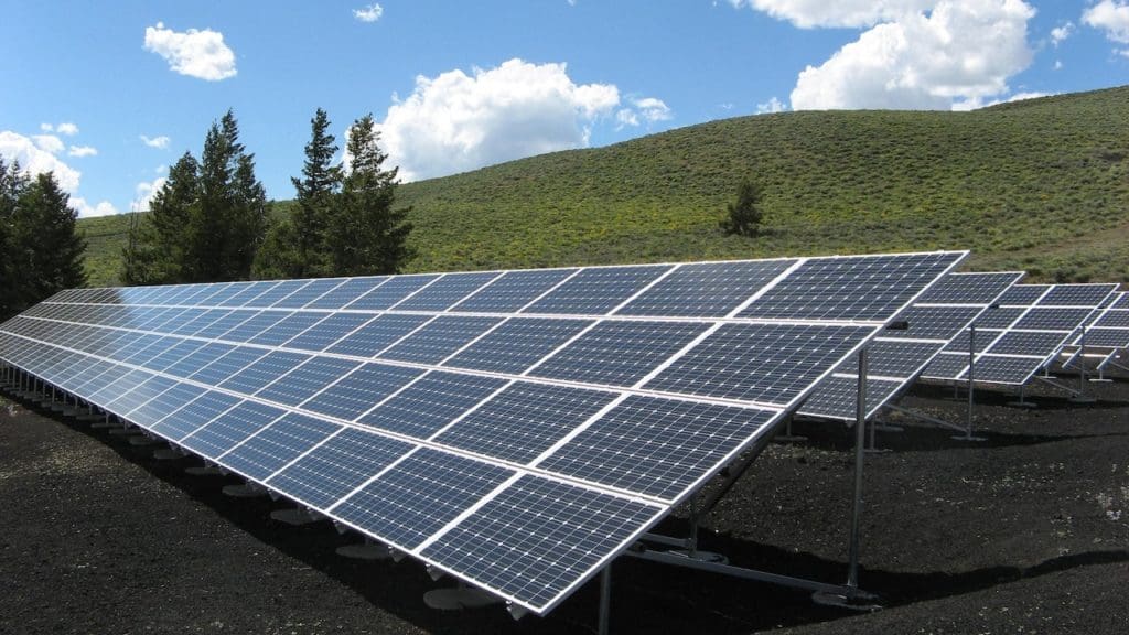 Ground mounted solar on a tilted angle