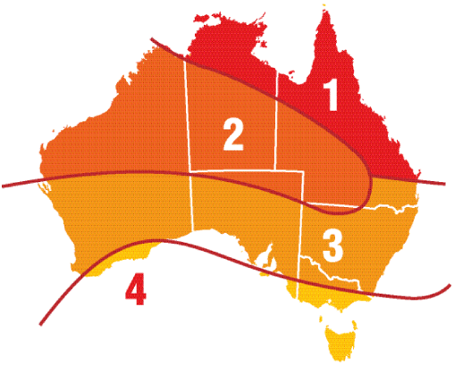 STC zone map of Australia