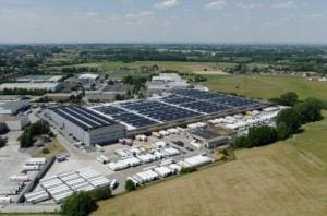 Solyndra 3MW rooftop solar system in Zellik, Belgium.