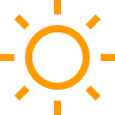 Outline image on sun emitting solar power